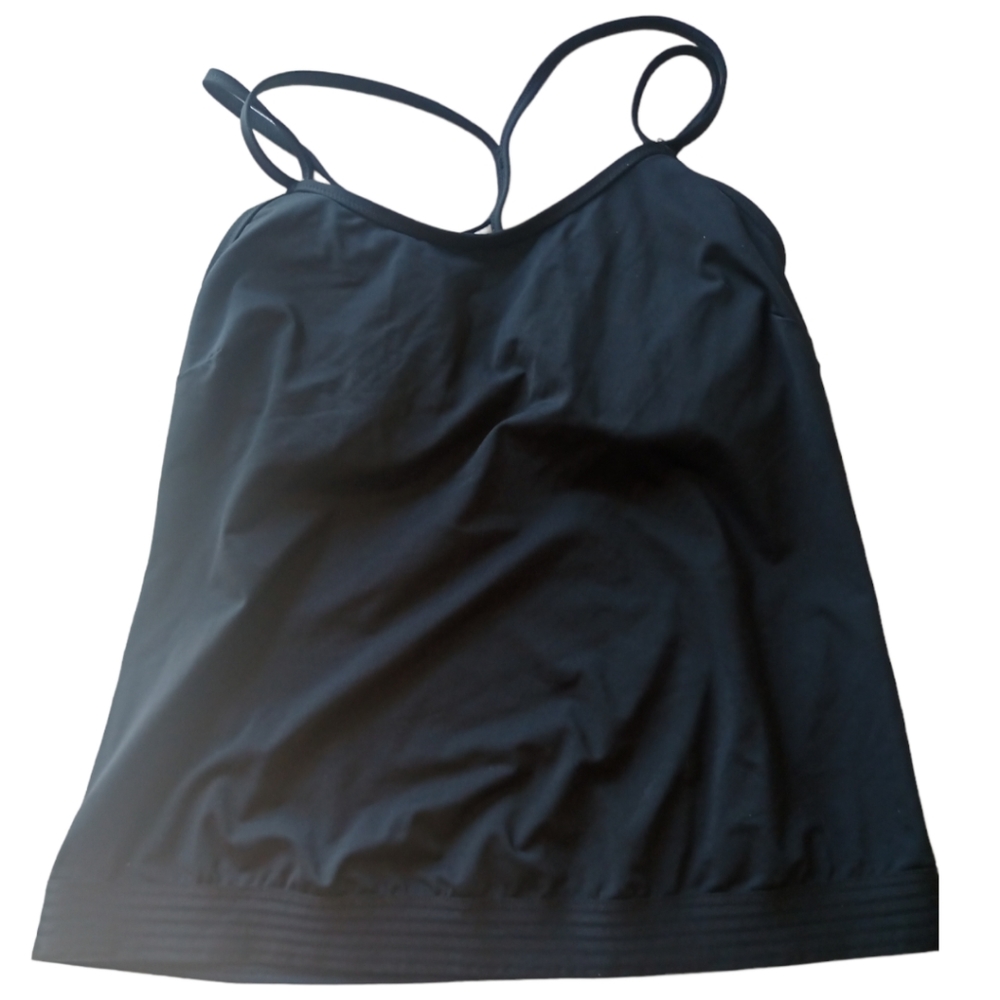Athleta swim top black strappy 32d/dd